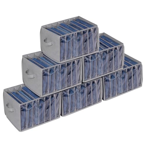 Wardrobe Clothes Organizer Jeans Organizer for Closet (Grey)