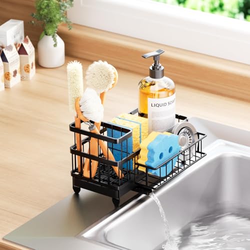 Sponge Holder for Kitchen Sink (Black / Large)