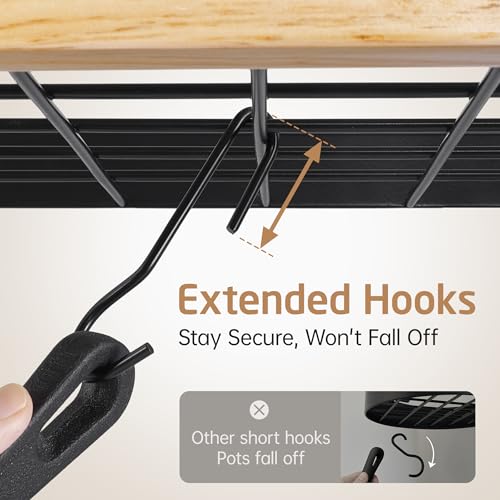 132lb Heavy Duty Hanging Pot Rack Wall Mounted (Double-tier)