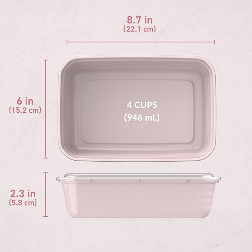 Prep Meal Prep Containers with Lids (Blush Pink)