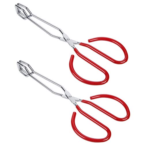 10 Inch Stainless Steel Scissor Tongs (red 10"+10")