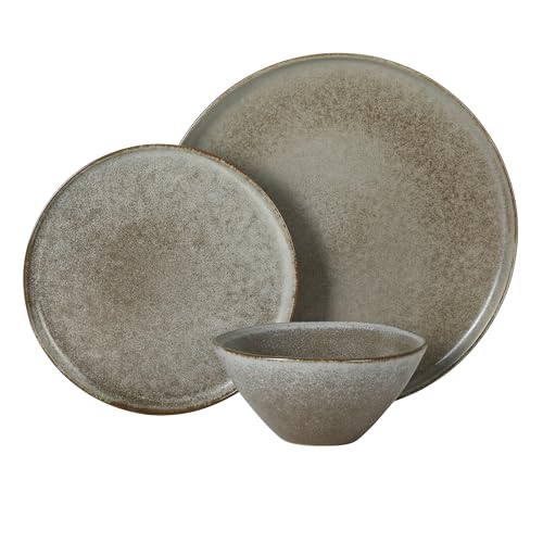 Coastal Forest Plates and Bowls Sets (Slate Grey (Coastal Forest) / Service for 4 (12pcs))