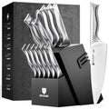 15PCS Kitchen Knife Set with Block and Built
