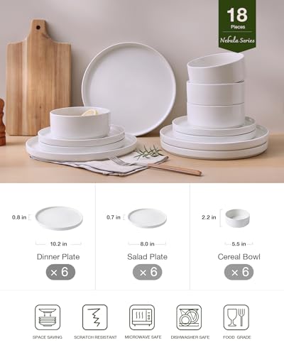 Nebula Plates and Bowls (White / Service for 6 (Standard Dinner Set))