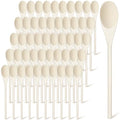 50 Pcs 9.8 Inch Wooden Spoons Bulk for Cooking Handle Long Wooden Spoons Stirring Spoons Oval Wood Mixing Spoons for Baking Mixing Serving Stirring Cooking Tasting Crafts