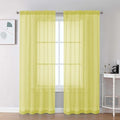 Lemon Sheer Curtains 84 Inches Long for Living Room (Lemon / 42"W x 84"L (Pack of 2))
