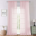Blush Pink Sheer Curtains 120 Inches Long 2 Pcs (Blush Pink / 59"W x 120"L (Pack of 2))