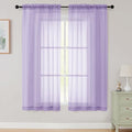 Sheer Lavender Curtains for Bedroom Living Room 63 Inch Length 2 Panels (Lavender / 42"W x 63"L (Pack of 2))