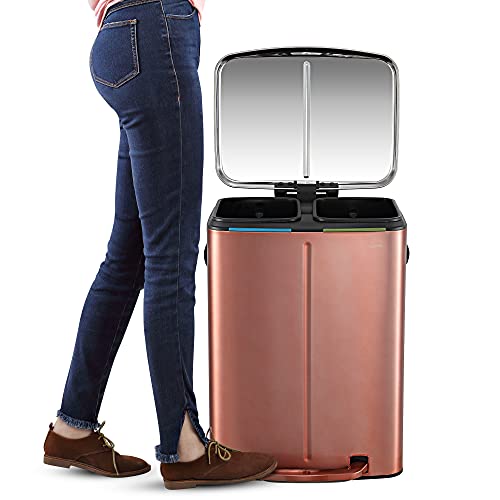 Marco 10.6 Gal Double Bucket Step Trash Can (Rose Gold)