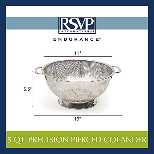 International Endurance Stainless Steel Precision Pierced Colander (5-Quart)