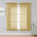 Gold Sheer Curtains (Gold / 59"W x 63"L (Pack of 2))
