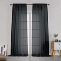 Black Sheer Curtains 108 Inches Long (Black / 42"W x 108"L (Pack of 2))