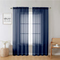 Navy Blue Sheer Curtains 78 Inches Long 2 Panels (Navy Blue / 42"W x 78"L (Pack of 2))