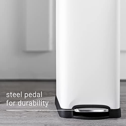 Betty 8 Gal Step Trash Can Soft (White)