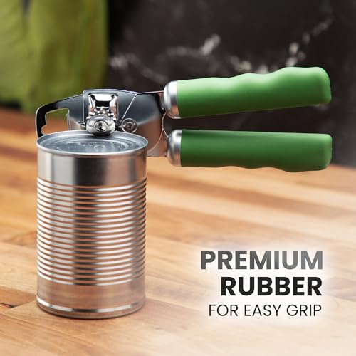 Manual Can Opener Heavy Duty Patented Stainless Steel (Artichoke Green / Comfy Grip)