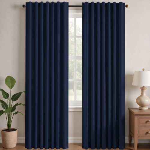 Blackout Curtains for Bedroom (Navy Blue / 42"W x 72"L (Pack of 2))