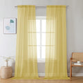 Sheer Mustard Yellow Curtains 90 inches Long 2 Panels (Yellow / 42"W x 90"L (Pack of 2))