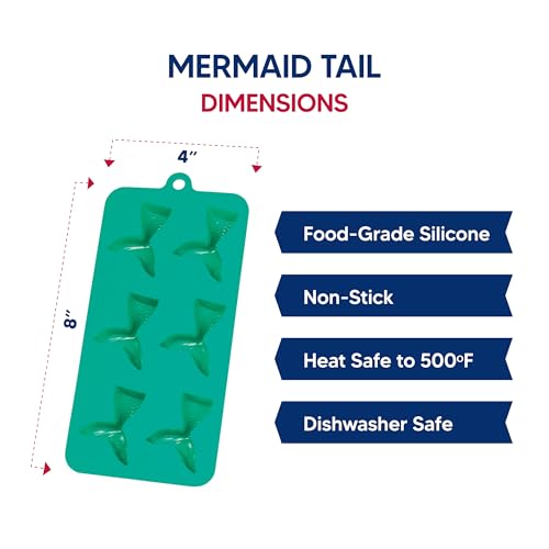 Silicone Mermaid Tails Ice Cube Tray (Mermaid Tails, Set of 2)