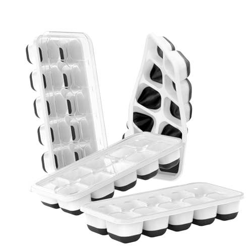 Ice Cube Tray with Lids (Night Black / 4Pack-7.2"*4.1"*1.3")