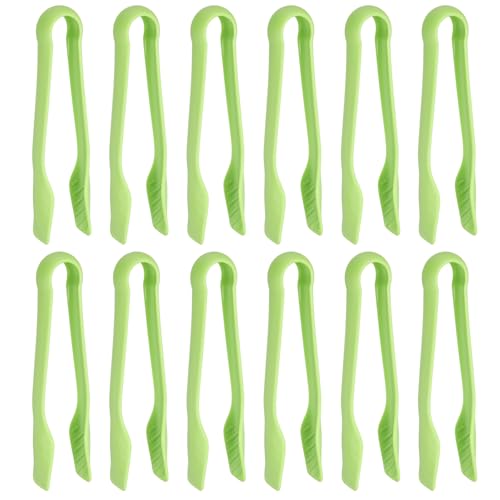 12 Pcs Toaster Tongs (8 Inch / Green)