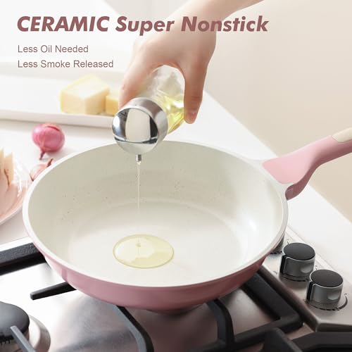 Nonstick Ceramic Frying Pan 11 (11 Inch / Sakura Pink)