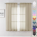 Taupe Sheer Curtains 63 Inch Length 2 Panels (Taupe / 40"W x 63"L (Pack of 2))
