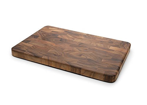 Large End Grain Prep Station Acacia Wood Cutting Board (20"L x 14"W)