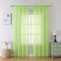Lime Sheer Curtains 84 Inches Long 2 Panels Set for Living Room (42"W x 84"L (Pack of 2) / Lime)
