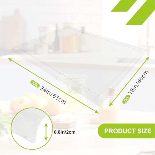 Acrylic Cutting Board with Juice Groove (Clear with Juice Groove / 24"L x 18"W)