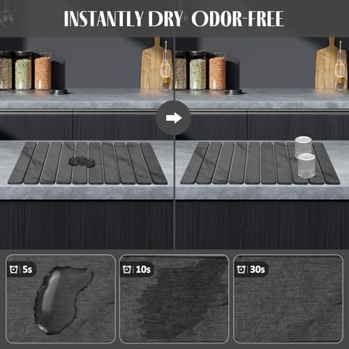 Large Stone Dish Drying Mats for Kitchen Counter (24" x 16")