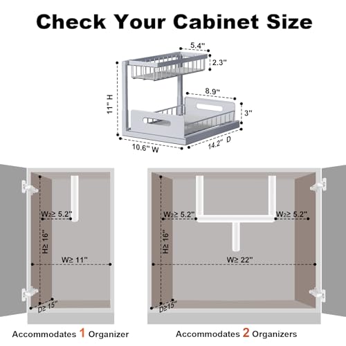 Under Sink Organizer (Grey / 1 Pack)