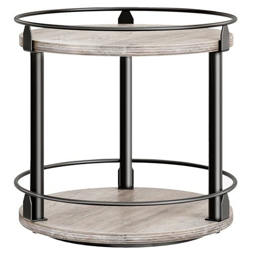 Lazy Susan Organizer (10.2"L x 10.2"W x 11"H / Greige + Black)