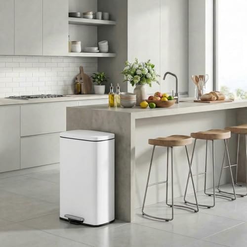 13.2 Gal Kitchen Trash Can (White / 13.2 Gal)