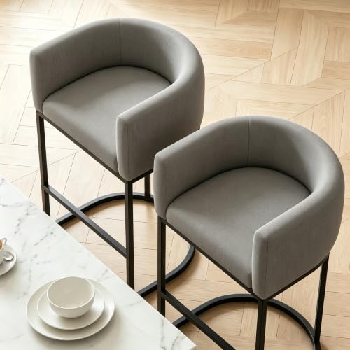 26" H Counter Height Bar Stools Set of 2 (Grey / Set of 2)