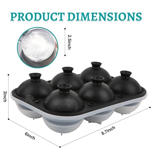 Premium Ice Tray Combo (Black / 6 Sphere/16 Cube(Ice Bag))