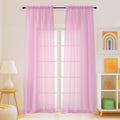 Light Pink Sheer Curtains for Window 96 Inches Long 2 Panels (42"W x 96"L (Pack of 2) / Light Pink)