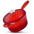 2 QT Cast Iron Saucepan (Red / 2 Quarts)