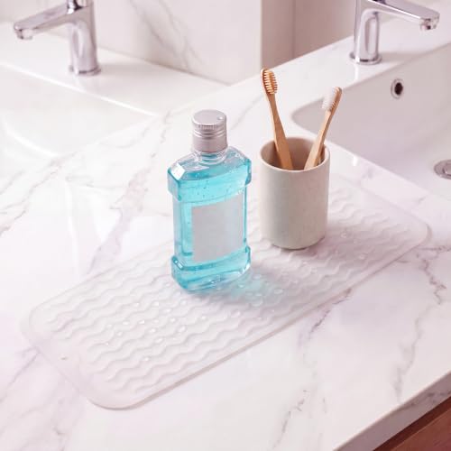 Silicone Dish Drying Mat for Multiple Usage (Translucent / 17"L x 6"W)