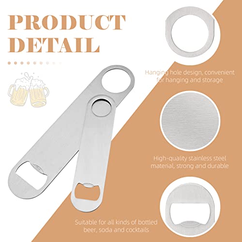 24 Pack Flat Beer Bottle Opener 7 inch Heavy Duty Stainless Steel Flat Bottle Opener Metal Beer Bottle Openers Silver Beer Openers for Bartender Kitchen Bar or Restaurant (7 in / Silver)