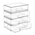 Clear Stackable Storage Drawers (Wide-4pack-Clear)