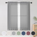 Gray Sheer Curtains (Grey / 42"W x 63"L (Pack of 2))