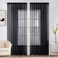 2 Panels Sheer Curtains for Living Room 54 X 84 Inches Black (Black / 54"W x 84"L (Pack of 2))