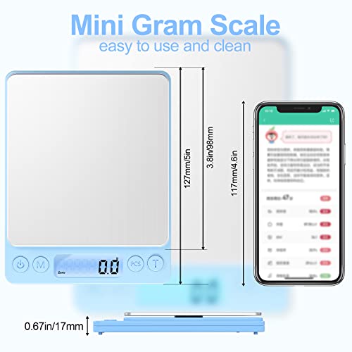 Digital Food Scale for Food Ounces and Grams (Blue)