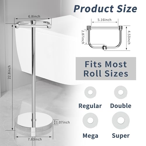 Toilet Paper Holder Stand (Polished Chrome / Free Standing)