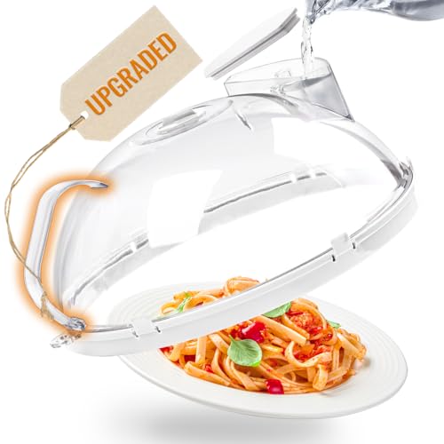 Microwave Splatter Cover with Water Steamer (10 Inch / White)