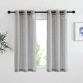 Charcoal Grey Linen Curtains for Bedroom 48 inch Long (36"W x 48"L (Pack of 2) / Charcoal Grey)