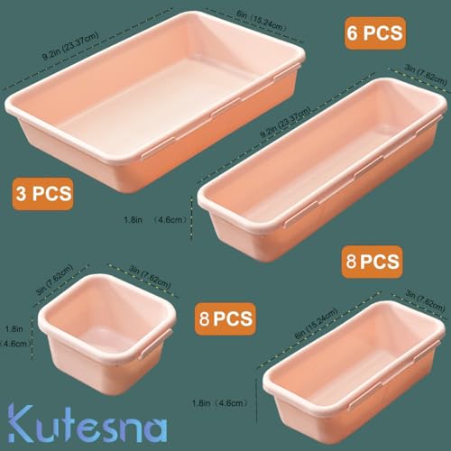 25 PCS Pink Drawer Organizer Set (Pink)
