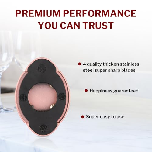Quality Compact Vertical Lever Corkscrew Wine Opener with Foil Cutter. 3 Seconds to Open a Bottle of Wine. Pink (Pink)