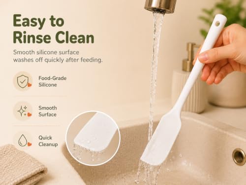 Cat Wet Food Spoon (White Longer Spatula)