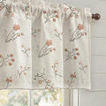 Kitchen Valances for Windows (Flower Embroidery Light Filtering / 52"W x 18"L (Pack of 1))